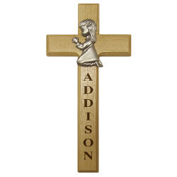 Praying Girl Personalized Wood Wall Cross